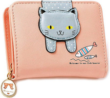 Mini Sveglio Della Portafogli, Mini Portafoglio Da Ragazza in Ecopelle, Gatto Po