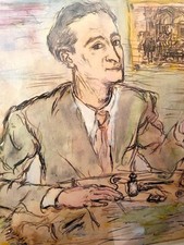 ORFEO TAMBURI, RITRATTO SCULTORE BARBIERI, CON AUTENTICA DELLA MOGLIE