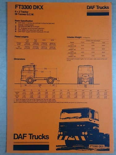 Scheda tecnica daf trucks - scheda,
