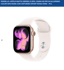 Apple Watch Series 11 GPS 42mm Oro Rosa Alluminio Cinturino Rosa 0195950461381