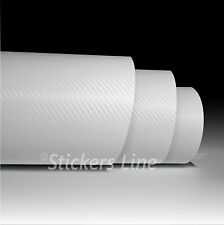Pellicola adesiva carbonio BIANCO 3D cm 50x75 car wrapping auto moto scooter