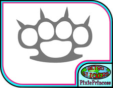 Adesivo vinile Knuckle ottone C lotta MMA laptop tablet parete finestra spolverino decalcomania