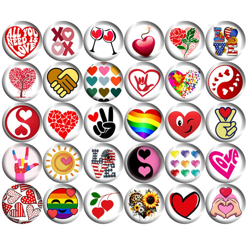 Set spille bottoni love cuore - spille,