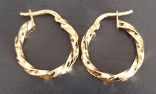 ORECCHINI DONNA CERCHIO TORCHON INTRECCIATO ORO GIALLO 750 18KT GOLD EARRINGS
