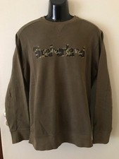 Timberland felpa in cotone kaki con ricamo applicato camu Mis M