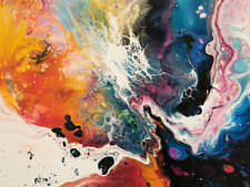 Quadro da parete moderno astratto stampa a olio colorato e vibrante tela 40x30