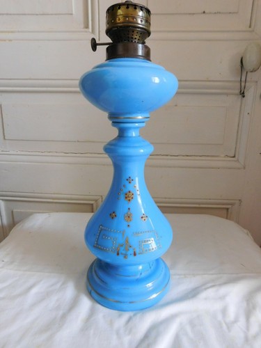 Lampada petrolio opalina blu - lampada,