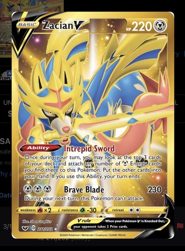 Psa zacian secret rara - zacian,