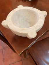 mortaio marmo Bianco Antico Senza Pestello Italiano Anni 1850