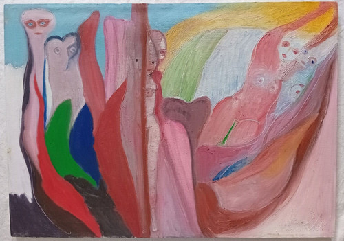 Dipinto donne nude stilizzate - dipinto,