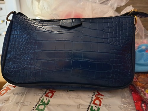 Borsa spalla blu effetto - borsa,