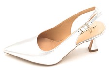 Altramarea 2719 slingback laminato argento cinturino caviglia tacco 7cm C