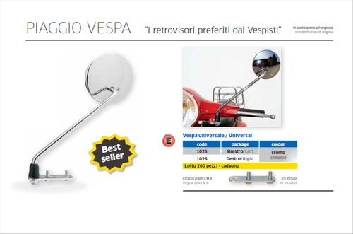 Specchietto cromato sinistro - cromato,