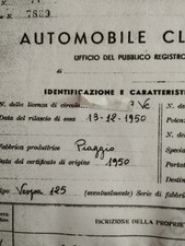  Vespa 125 1950"Bacchetta" Targa+Vis.
