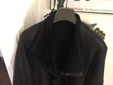 SHEARLING RICK OWENS BIKER LEATHER BLACK SHEARLING MONTONE  NERO SIZE 46 -fit 48