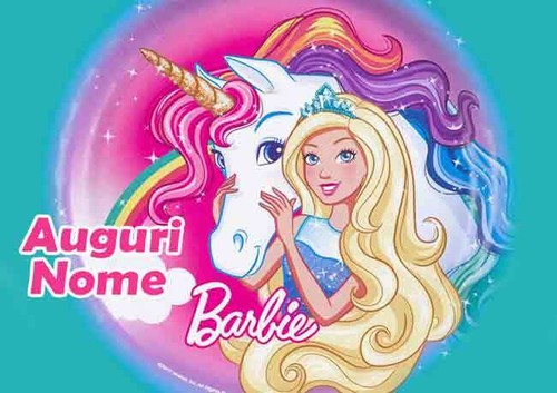 Cialda barbie unicorno con - barbie,