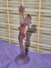 DONNA NUDA STATUA SCULTURA CM 48 VENEZIA VETRO MURANO SATINATO ROSA GRAPPOLO UVA