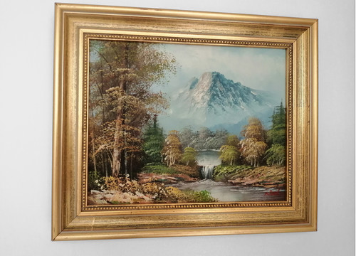 Dipinto olio con - , cornice