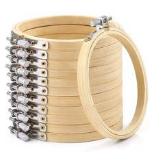Caydo 12 Pezzo 10 cm Tondo Ricamo Telaio Mini Bamboo Circle Cross Stitch Hoop 