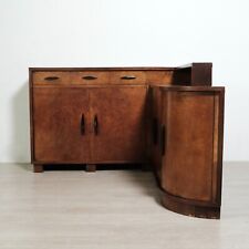 Credenza vintage angolare in legno Razionalista anni '40 con cassetti e ante