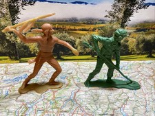 Lotto 2 Soldatini Giganti (13 Cm Altezza) Ottimo Stato Anni 70