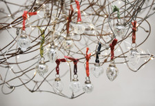 12 Argento Baubles Vetro