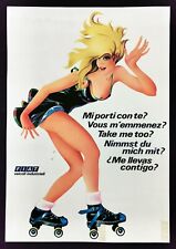 FIAT VEICOLI INDUSTRIALI manifesto poster Pattini a Rotelle Roller Skate PU47