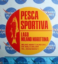 ADESIVO STICKER AUTOCOLLANT VINTAGE PESCA SPORTIVA LAGO MILANO MARITTIMA RAVENNA