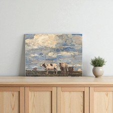 Quadro d’arte Beppe Ciardi – “Mucche al pascolo” paesaggio, dipinto firmato