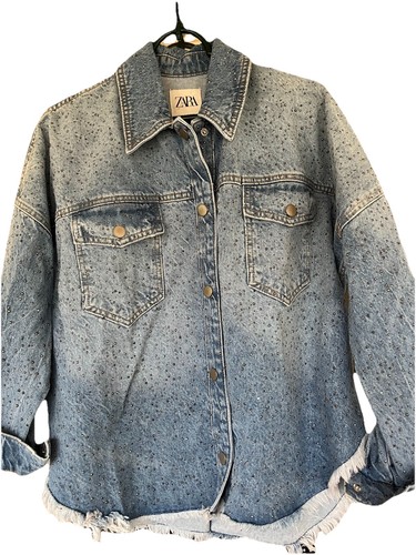 Camicia giacca denim borchiata