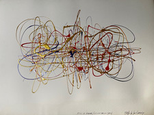 PAOLO DA SAN LORENZO "FILI E FORME" Tecnica mista su cartoncino spesso cm 56X76