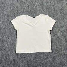 Brandy Melville Top Ashlyn Dentellato T-Shirt Bianco Maglietta Bambino