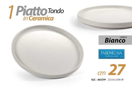 Piatto piano tondo ceramica