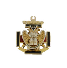 36 Pendente massonico di rito scozzese 32° grado in oro 14 kt e smalti
