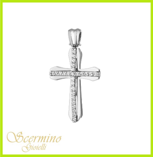 Pendente croce uomo oro bianco - pendente,