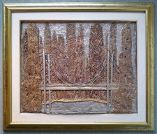 Quadro Opera Artigianale in Rilievo Sardegna con Foglie di Fico Già in Cornice