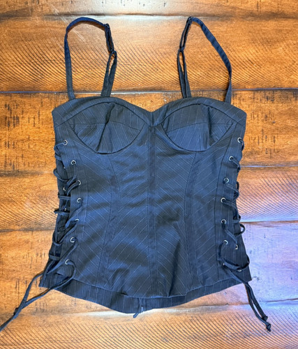 Top corsetto nero - , gessato