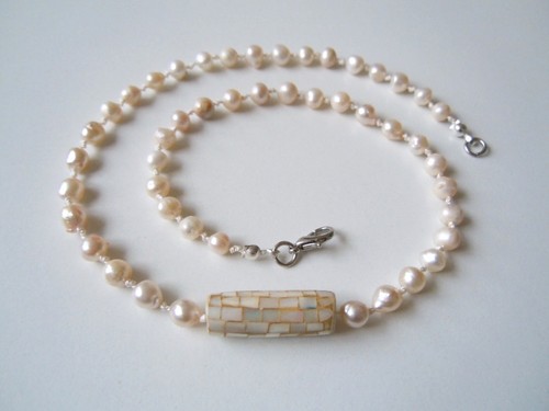 Collana perle vere con - collana,