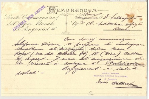 Sangemini 1915 lettera soc - lettera,