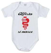Body Neonato Alfista Si Nasce Personalizzato Alfa Romeo Motori Auto Tributo Logo