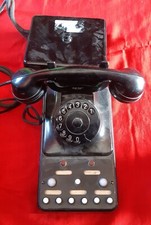 Telefono vintage bachelite nero SAFNAT di Milano anni 50 con centralina