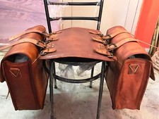 Coppia di borse da moto grandi 15" vintage in pelle portapacchi borsa da sella