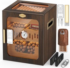 Humidor per sigari, armadietto per sigari illuminato a LED, include portasigari in acrilico e tagliasigari
