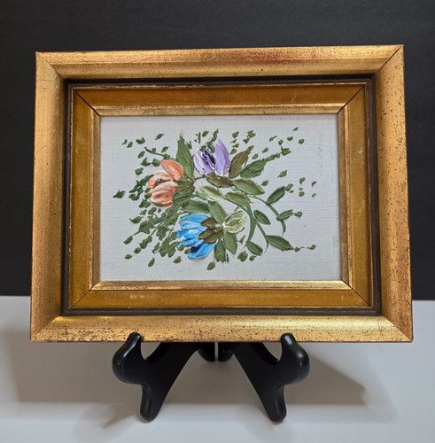 Dipinto olio floreale impasto - olio,