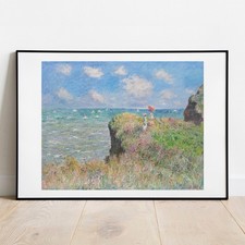 Stampa artistica Cliff Walk at Pourville di Monet stampa poster galleria decorazione arte da parete