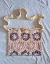 Borsa a tracolla fatta a mano all'uncinetto stile vintage nuova vecchio stock