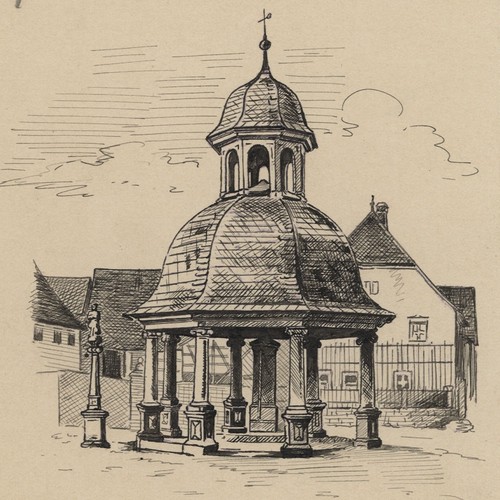 Ortsansicht mit brunnenhaus - ortsansicht,