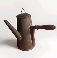 Antica  Caffettiera  CIOCCOLATIERA vintage XIX Sec. con manico in legno