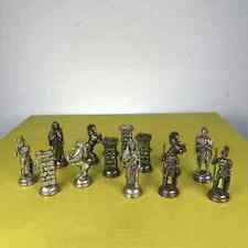 pedine scacchi vintage in metallo, 13 pezzi