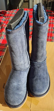 UGG Australia alto tall stivale caldo blu azzurro celeste pelo comodo tg 38